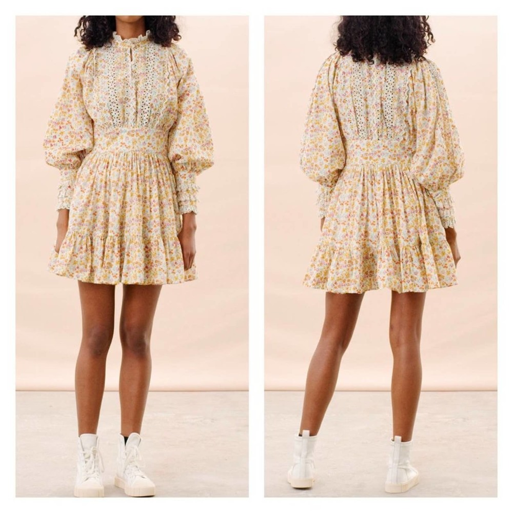 Floral Mini Dress in Cream